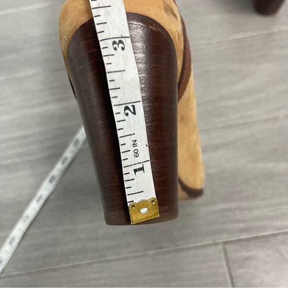 Rag & Bone Kenny Nubuck Ankle Strap Slide Camel 37 7 Boho Western Southwestern - Picture 15 of 16